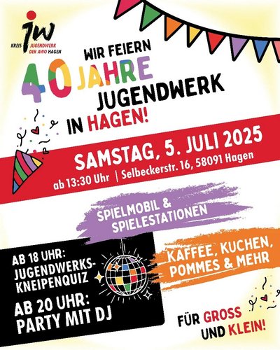 Plakat 40 Jahre Kreisjugendwerk Hagen